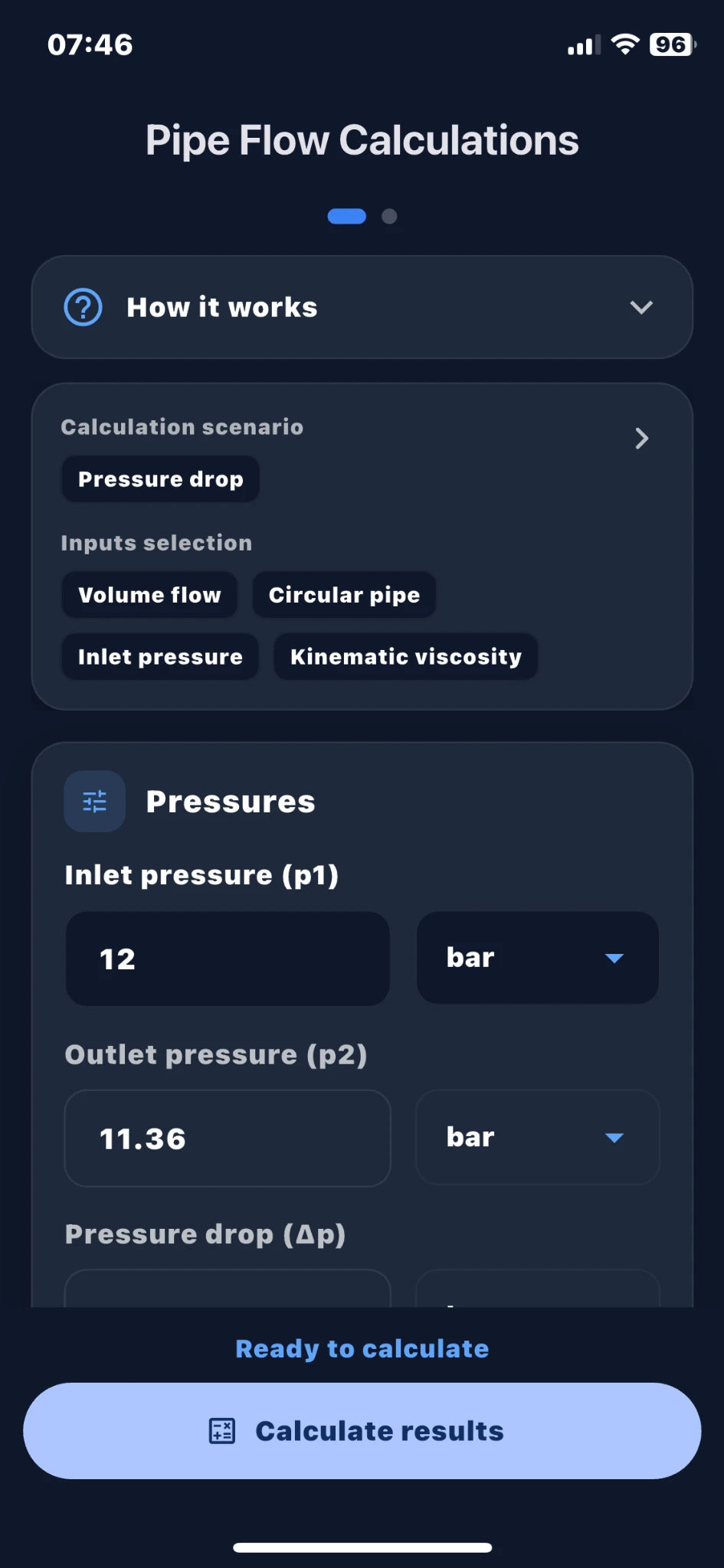 Pipe Flow Calculations mobile app