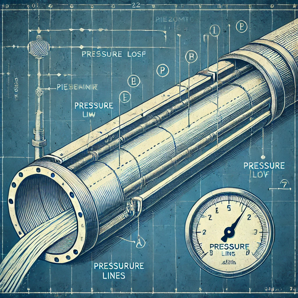 pressure drop in the pipe